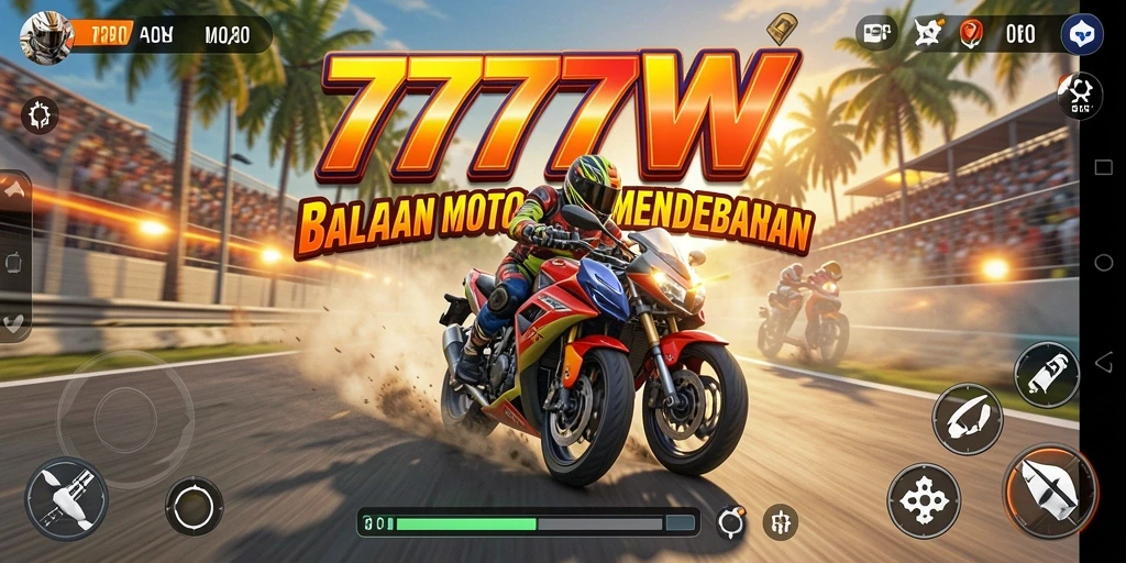 Gameplay seru balapan motor di 7777W.