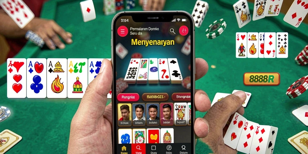 Tampilan gameplay seru dalam permainan Domino 888R.