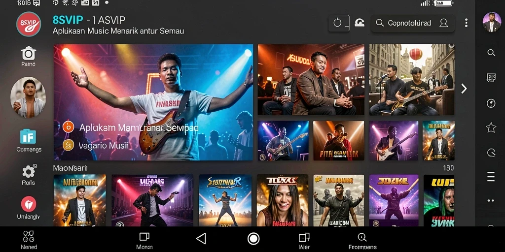 Tampilan antarmuka 8SVIP yang menawan dengan tampilan lagu.