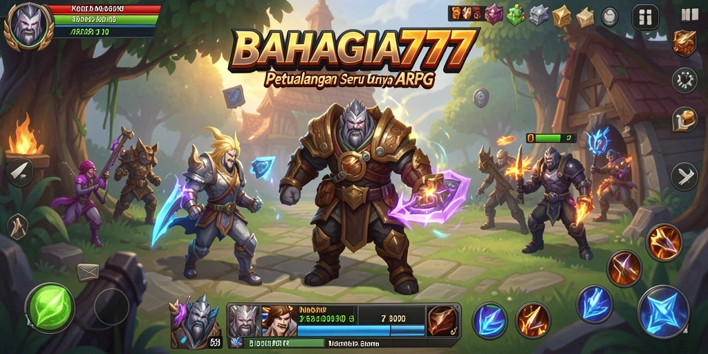 Tampilan seru pertarungan dalam gameplay ARPG BAHAGIA777.