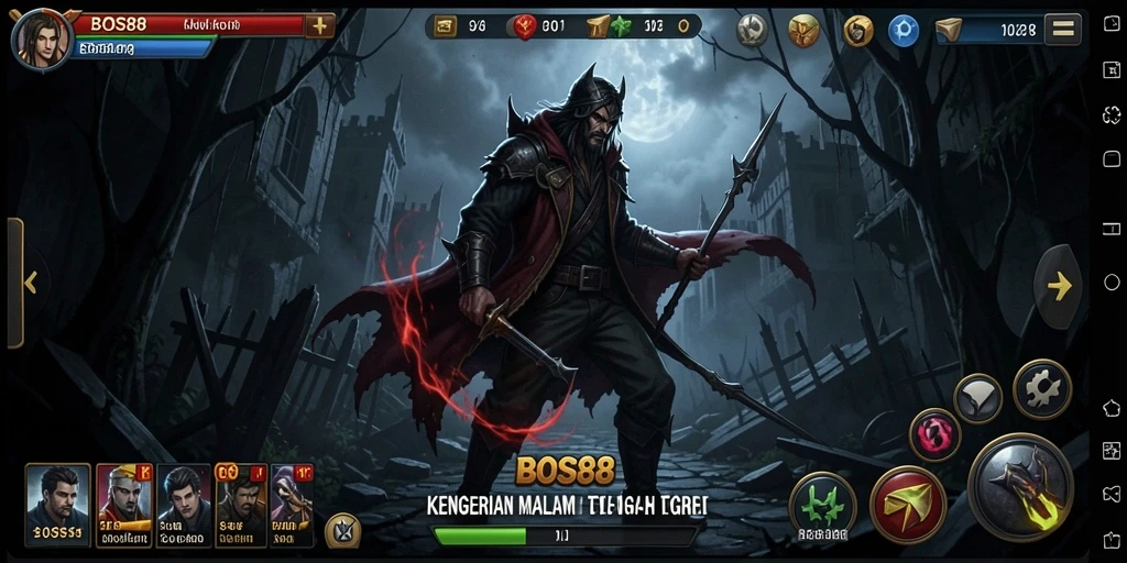 Tampilan gameplay menegangkan dengan suasana gelap dan suara mendebarkan.