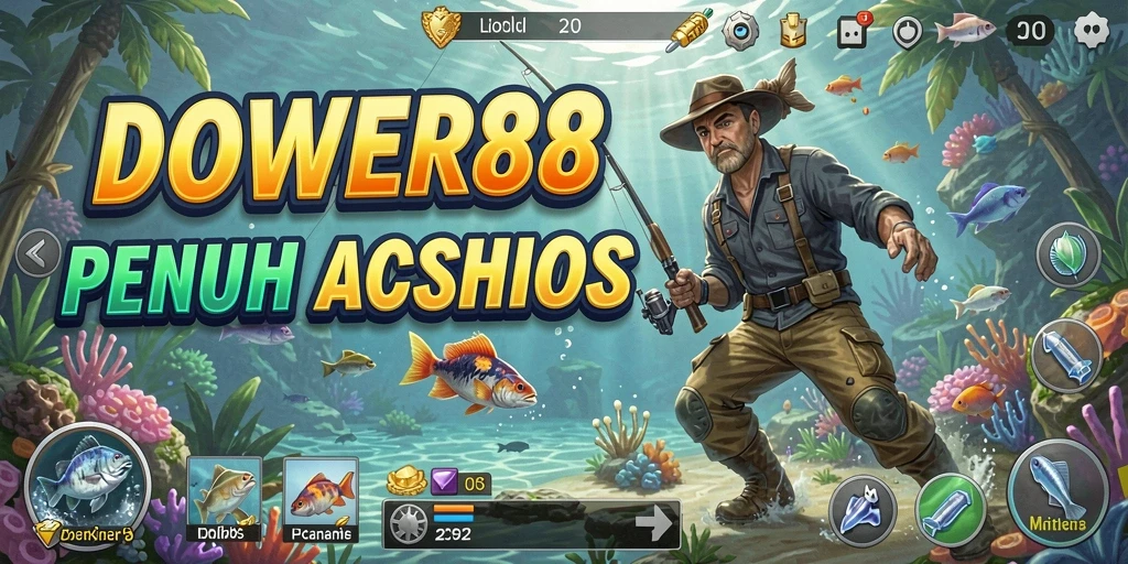 Screenshot DOWER88 menunjukkan gameplay memancing yang seru dan realistis.