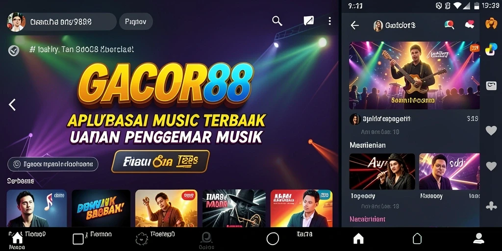 Tampilan antarmuka GACOR88 dengan fitur musik interaktif.