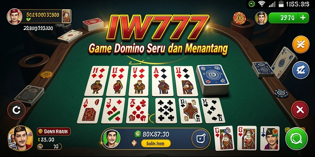 Screenshot IW777 menampilkan gameplay seru dari permainan Domino.