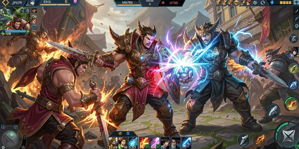 Tampilan gameplay dinamis dan karakter yang berwarna-warni dari JP6789.