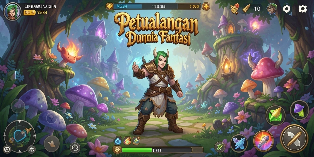 Tampilan gameplay K234 yang menampilkan dunia petualangan memukau.