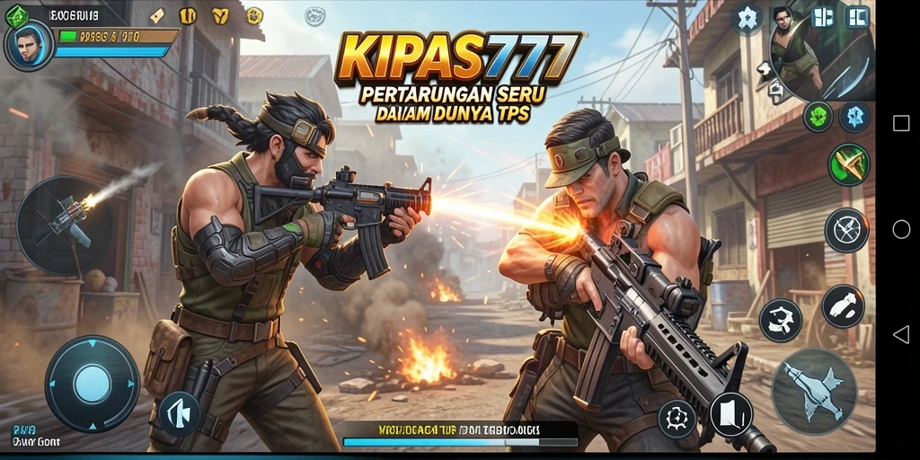 Screenshot utama KIPAS777 menampilkan aksi seru gameplay TPS.