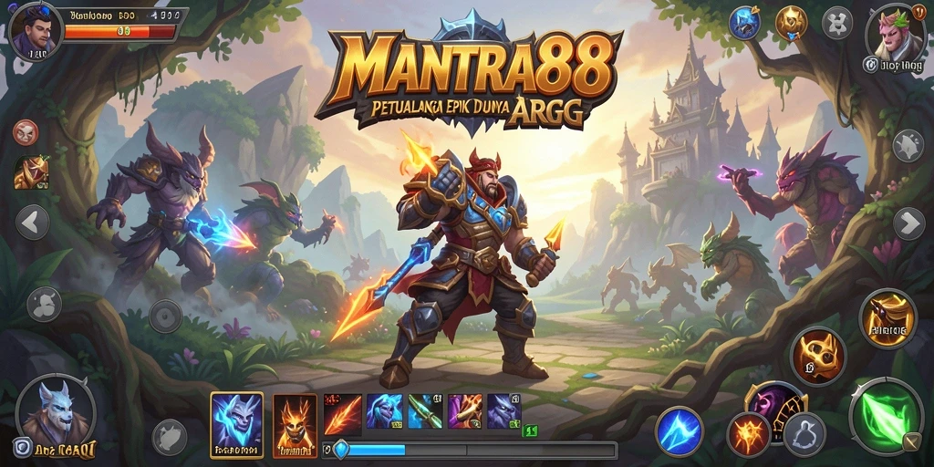 Tampilan aksi seru dalam permainan ARPG MANTRA88.