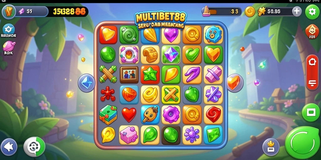 Tampilan menarik gameplay seru MULTIBET88 dengan desain Match-3.