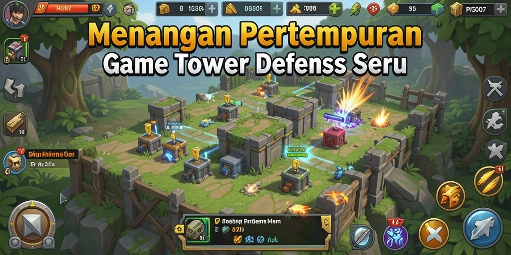 Tampilan gameplay seru dari PRG007, menara yang siap melawan musuh.
