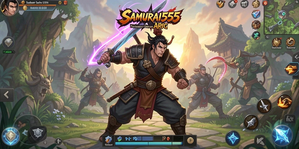 Gameplay seru dalam SAMURAI555 dengan pertempuran yang mendebarkan.
