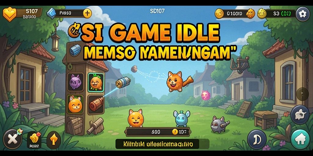 Screenshot utama gameplay SD107 menampilkan momen seru dalam game Idle.