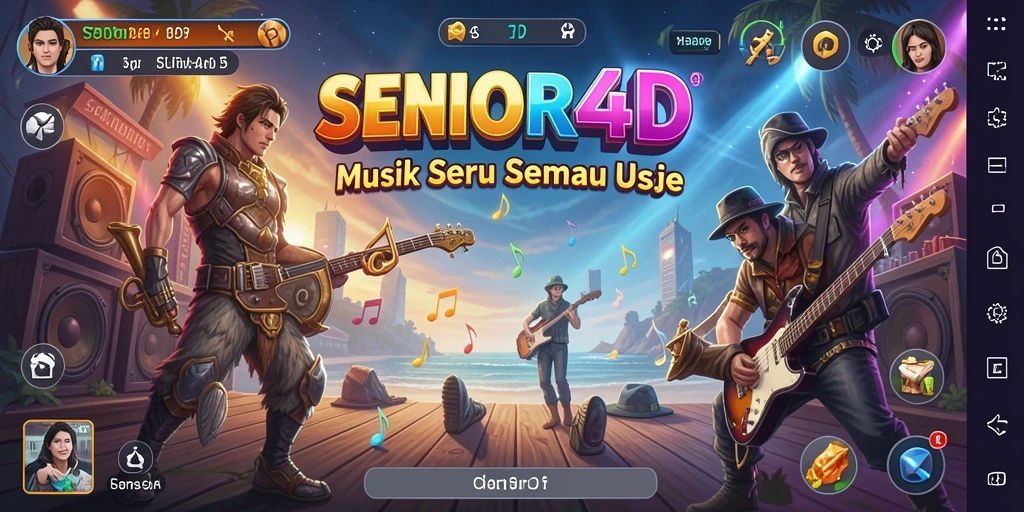 Tangkapan layar SENIOR4D menampilkan gameplay seru dan interaktif di dunia musik.